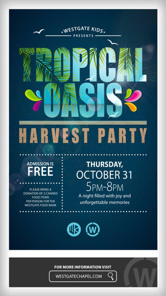 Graphic for Tropical Oasis Harvest Party