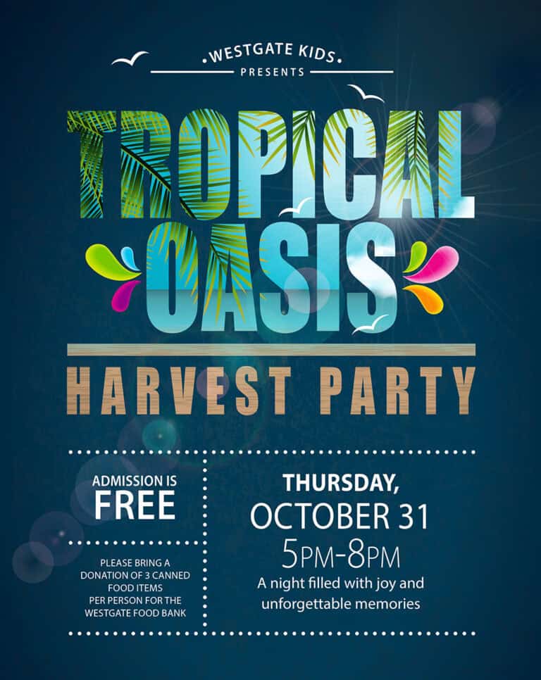 Graphic for Tropical Oasis Harvest Party